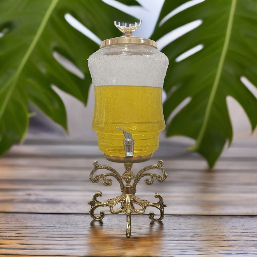 کلمن شیشه ای پایه دار طرح پروانه