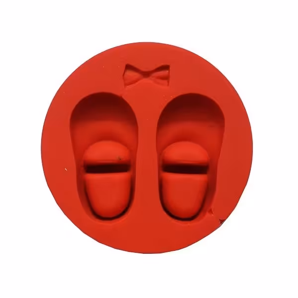 قالب سیلیکونی مولد فوندانت مدل کفش و پاپیون کوچک دخترانه

