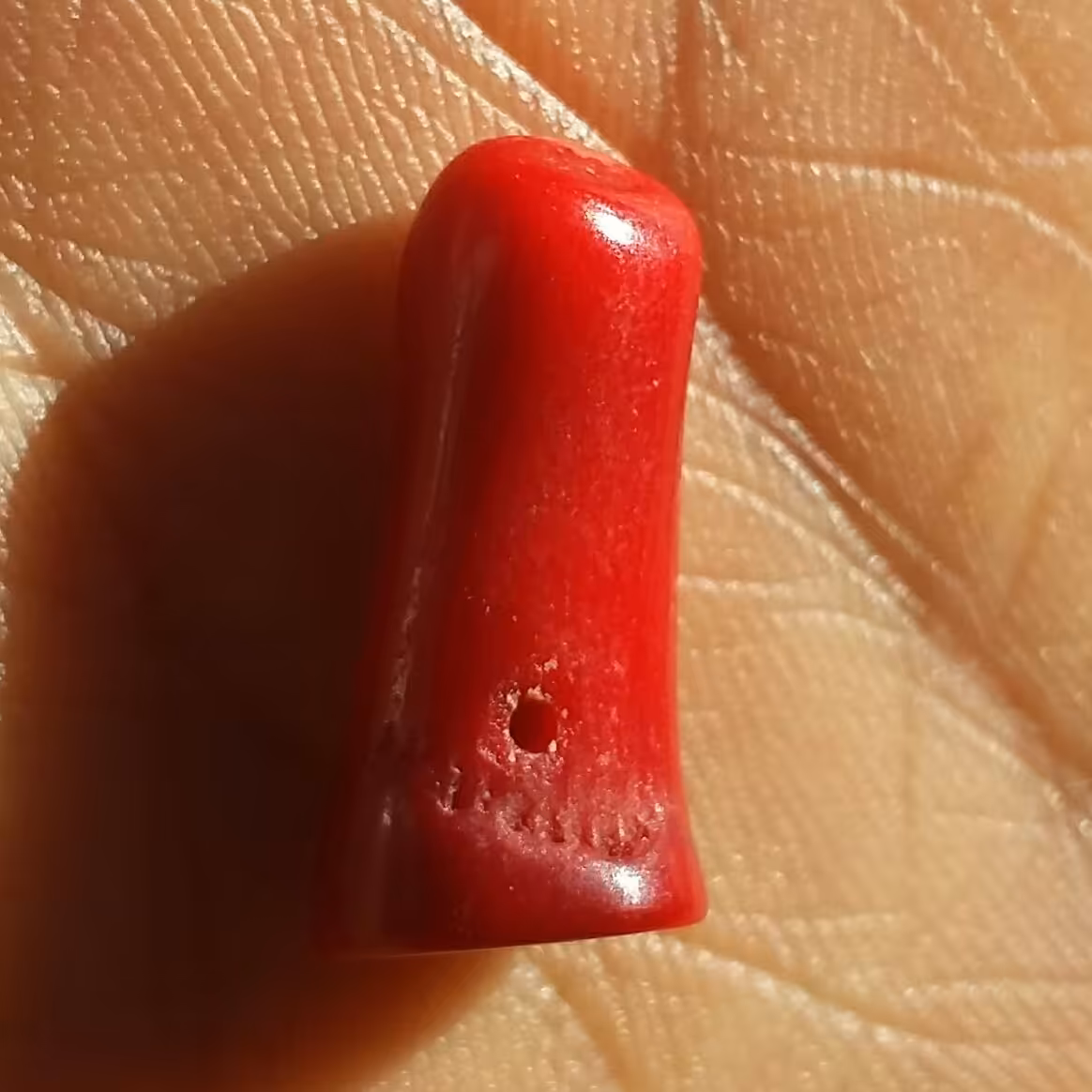 سنگ مرجان سرخ سوراخ دار مناسب آویز شاهکار خلقت بی نظییر دیدنی
