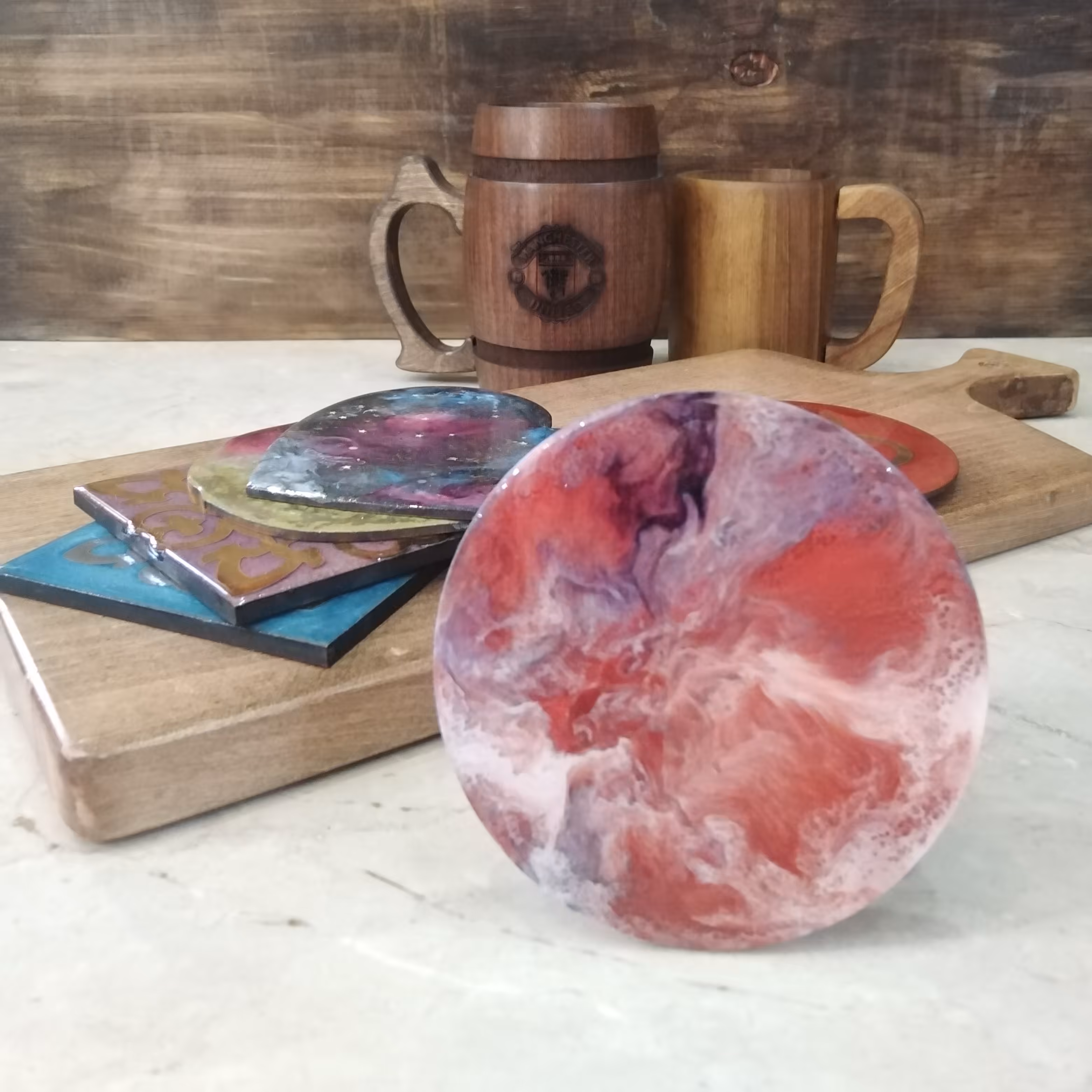 زیرلیوانی تمام رزین طرح ژئود 