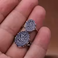 انگشترهای ست عقیق کبود یمنی منقش به نام یازهرا اصل ( انگشتر ست )