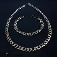 ست دستبند و گردنبند کارتیر مردانه نقره ای رنگ ثابت اکسسوری زیور آلات