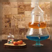 کلمن شیشه ای دو طبقه طرح درخت کاج مدل شیشه ترک با کیفیت عالی از برند معتبر پاشاسازه