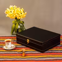 جعبه و باکس پذیرایی چرمی مدل غزل جهت دکوراسیون و هدیه یا کادو مناسب ساعت مچی،طلا و جواهر،دمنوش ، تیبگ ، شکلات و آجیل