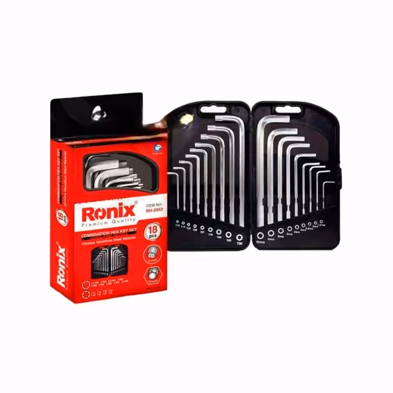 ست آچار آلن رونیکس18 عددی بلند مدل RH2052