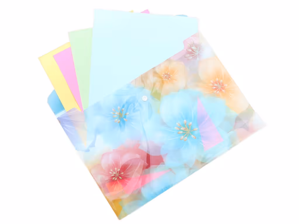 پوشه دکمه دار طرح گل