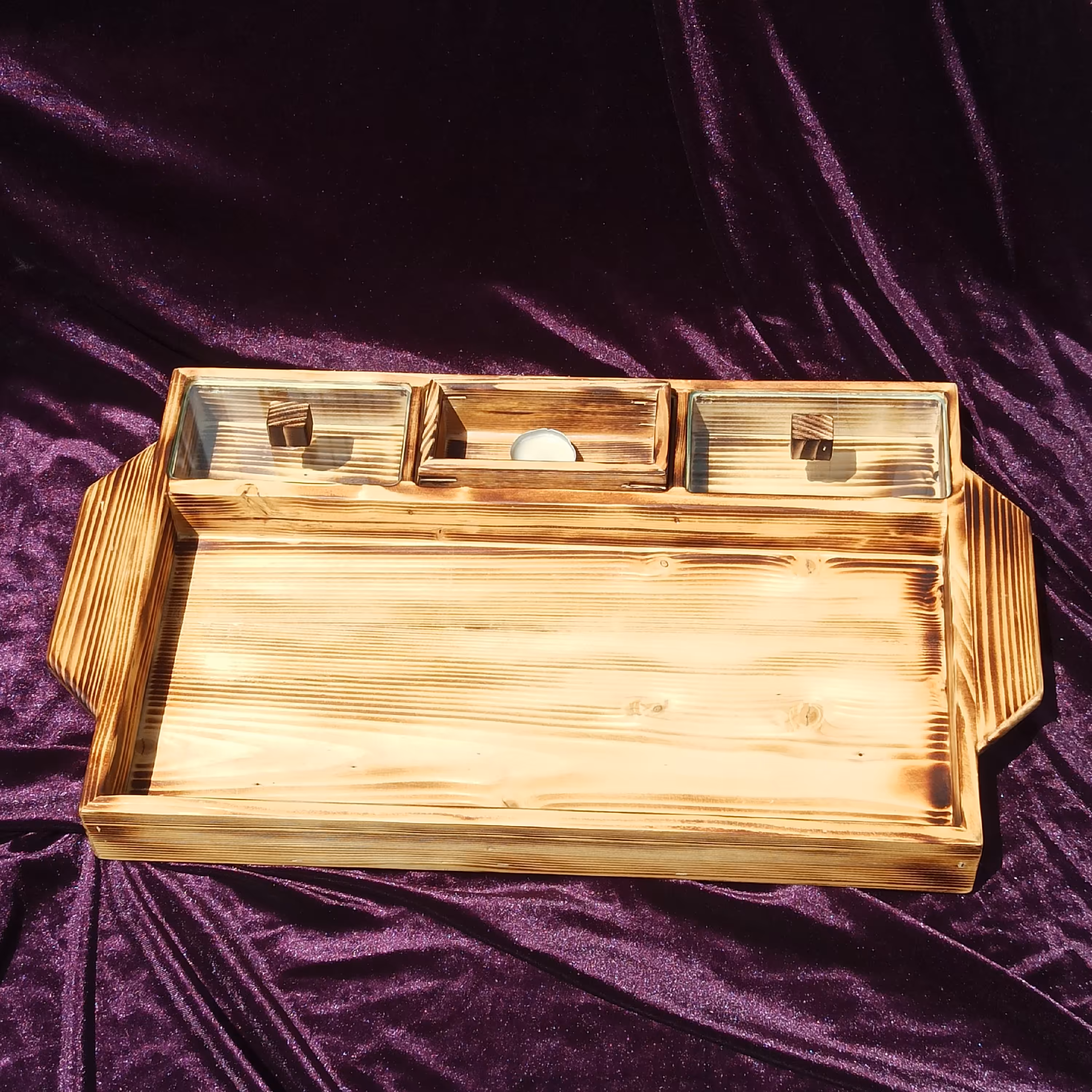 سینی پذیرایی وارمر دار درب شیشه ای 