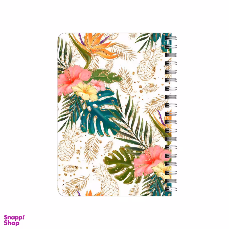 دفترچه یادداشت بامبیلیپ مدل چوبی طرح بک گراند گل و برگ انجیری کد 1906517