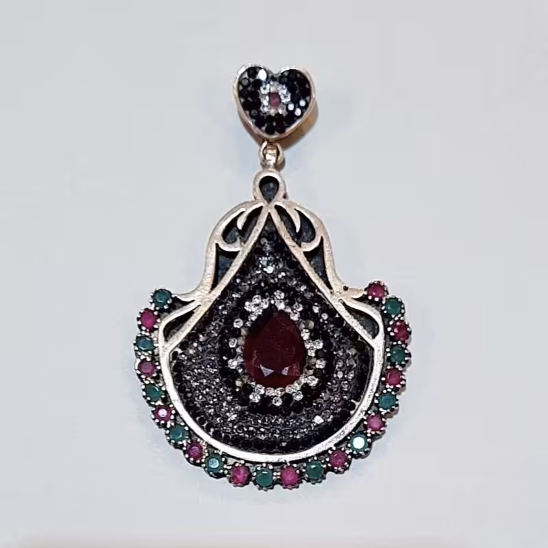 مدال نقره و برنج عثمانی نگین اصل