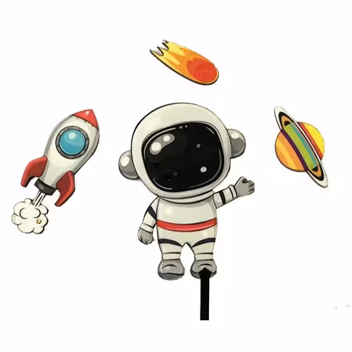 تاپرتزیین کیک مدل آدم فضایی مجموعه 4عددی