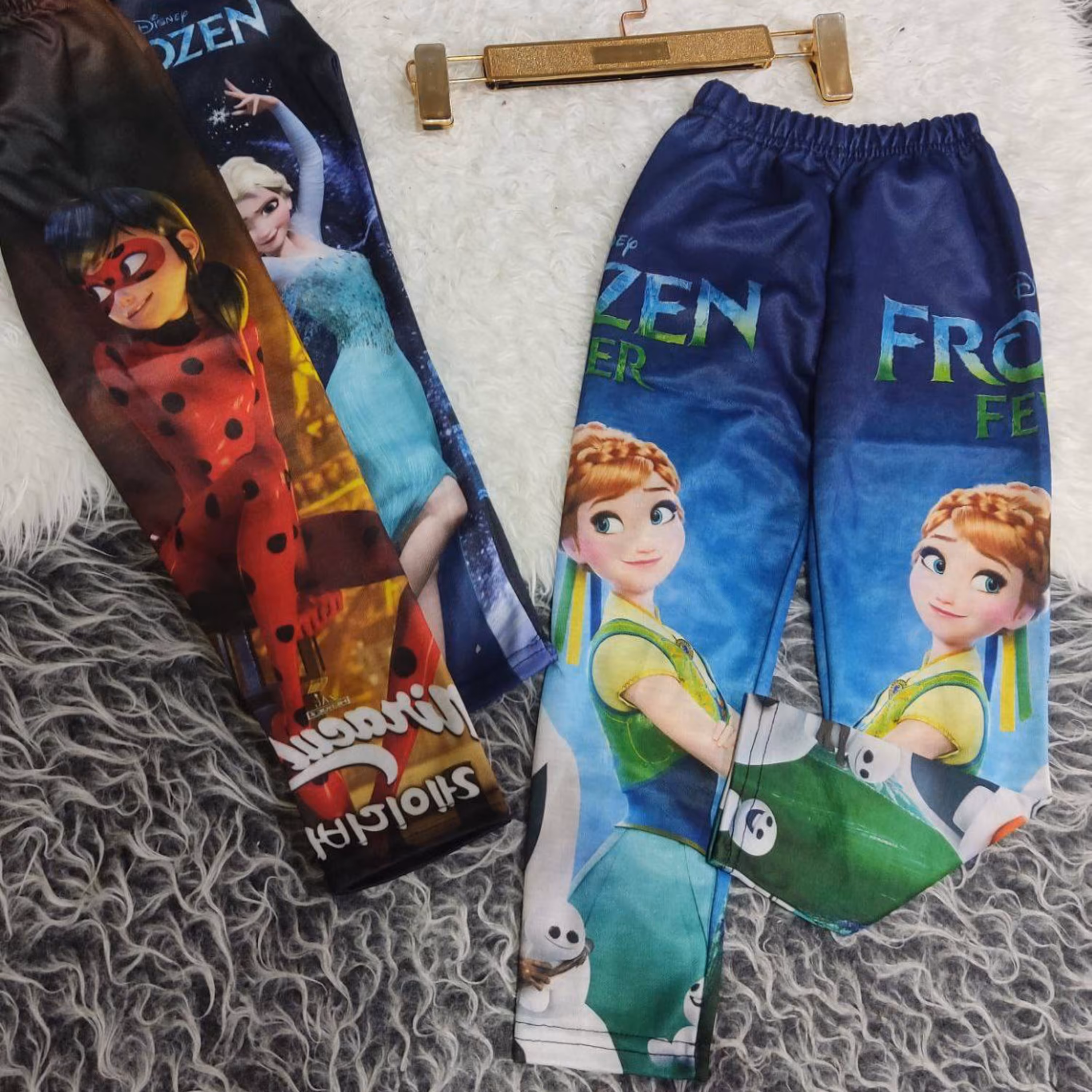 شلوار دخترانه تمام چاپ کارتونی قد 60