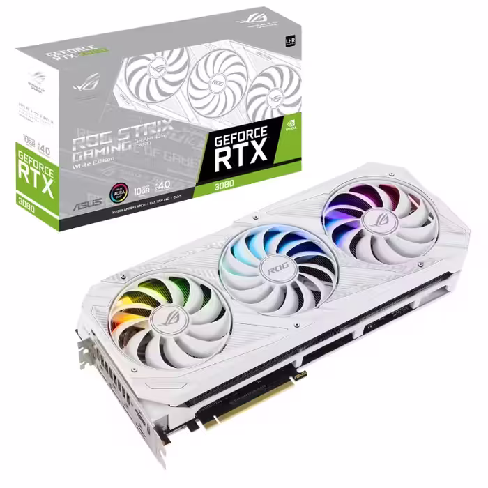 کارت گرافیک  ایسوس مدل ROG-STRIX-RTX3080-10G-WHITE-V2 حافظه 10 گیگابایت