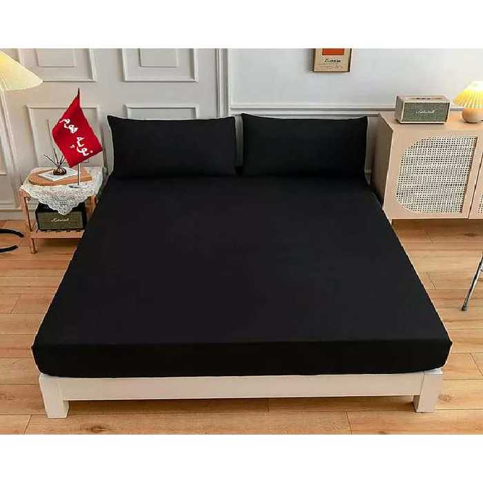 سرویس ملحفه و روبالشی یک نفره 3 تکه مشکی نوپه هوم Nopehome طرح مینیمال کد A06