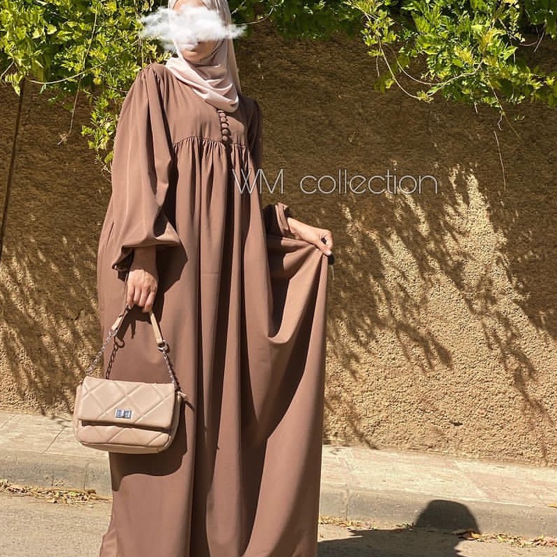 مانتو عبایی جلو دکمه دار شیک 