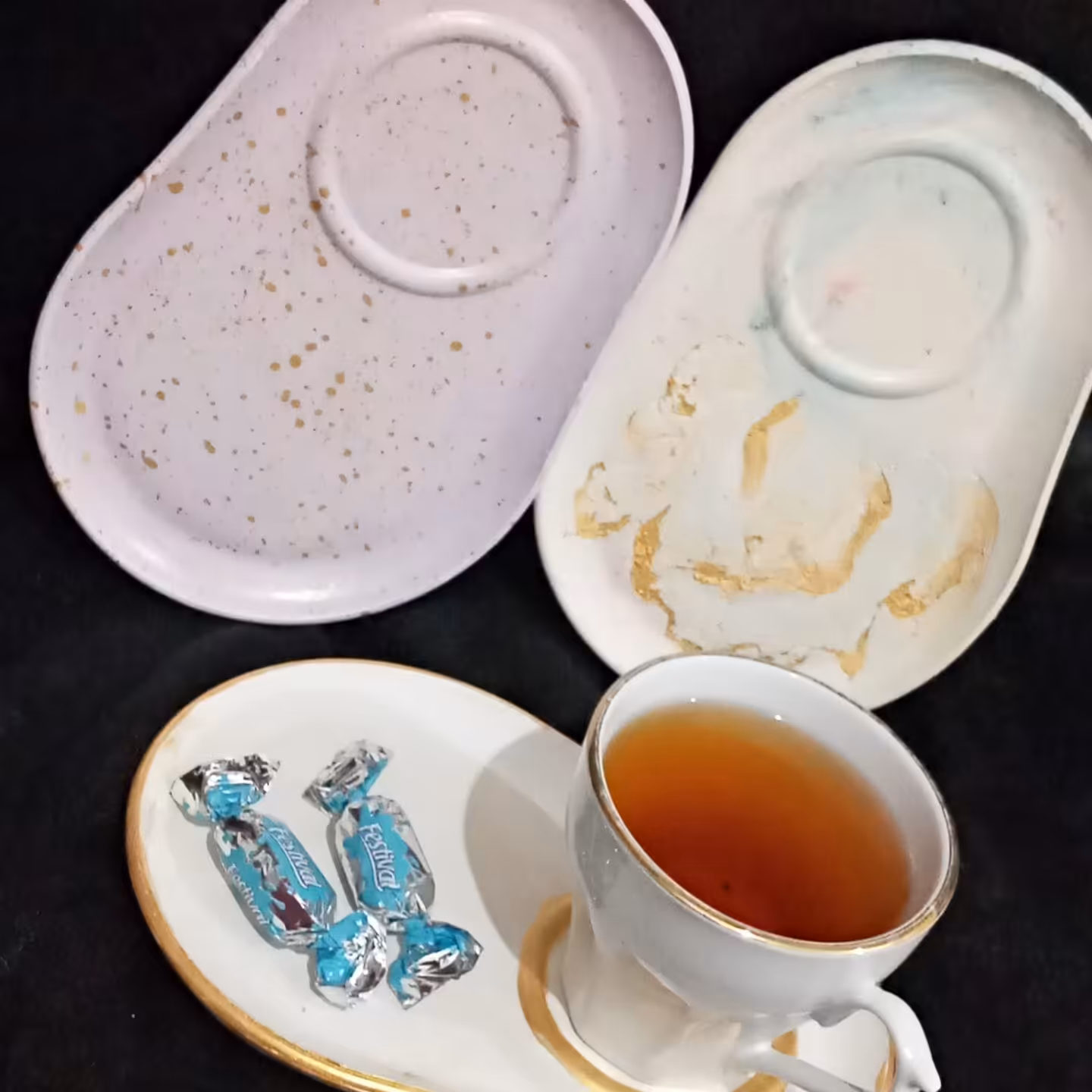 سینی پذیرایی تک نفره سنگ مصنوعی در رنگهای مختلف شیک و مجلسی