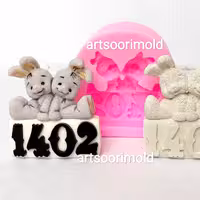 قالب سیلیکونی مولد خرگوش دو قلو  نماد سال
