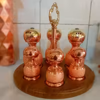 جاادویه مسی مدل نمکدان ( جا ادویه ای و سرویس سماق و نمک پاش  مسی ) مدل سندبلاس  زنجان