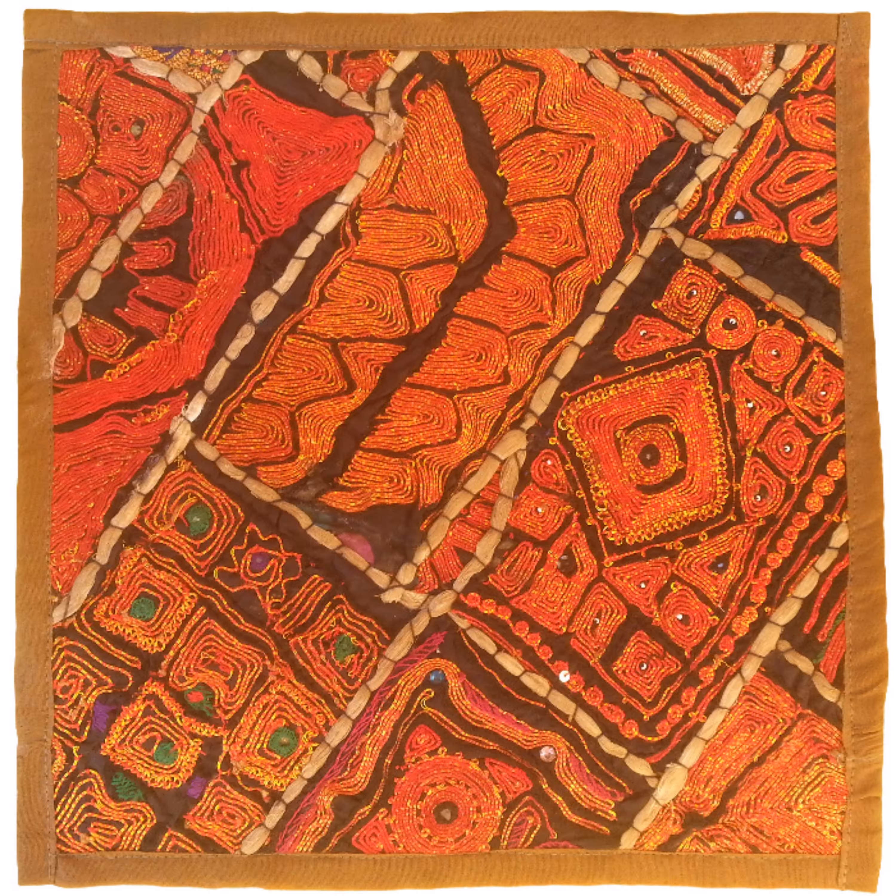 وسط میزی کوچک عسلی سوزن دوزی گلابتون کد QUZAR43