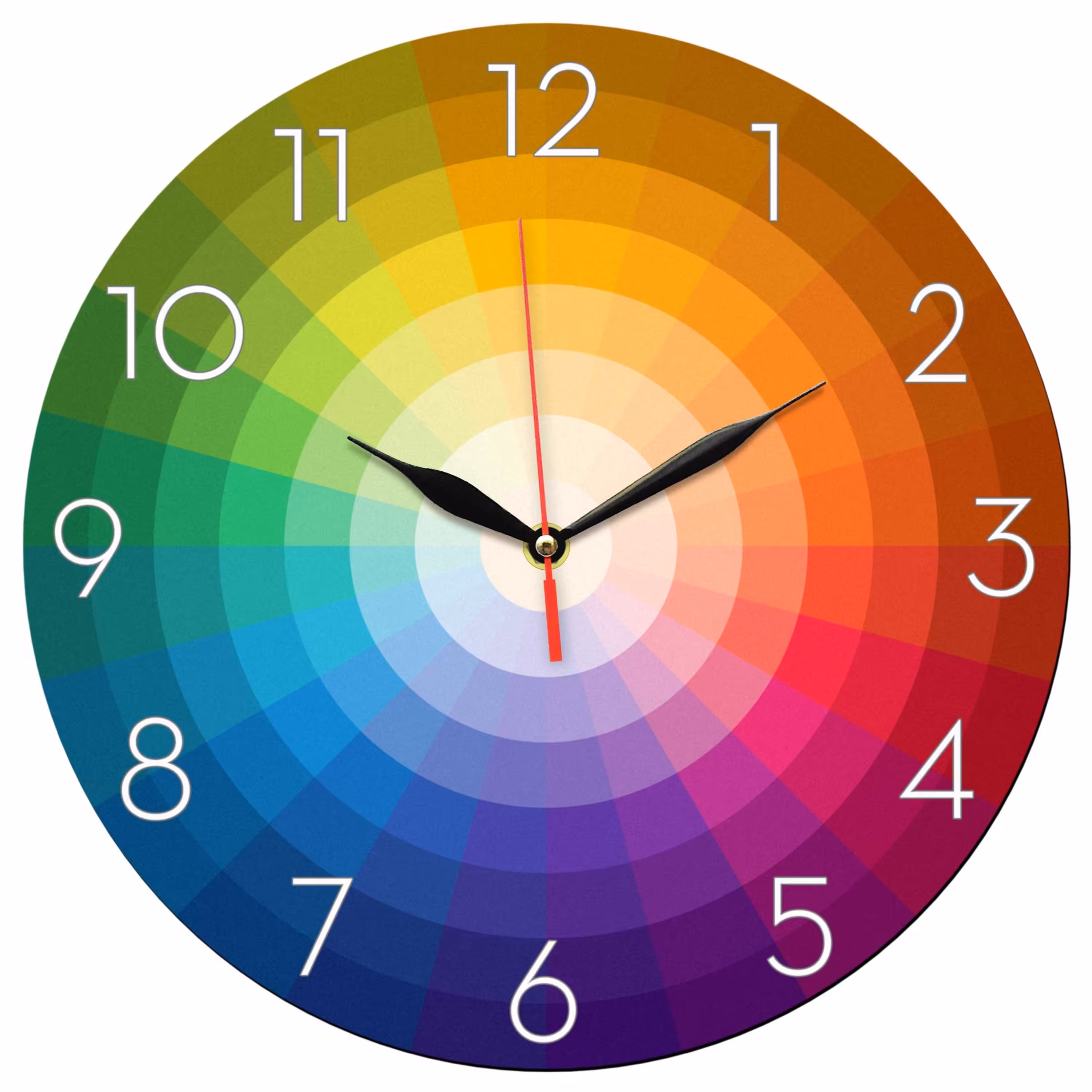 ساعت دیواری گرد مدل 1110 طرح چرخه رنگ شکل دایره ای قطر 30