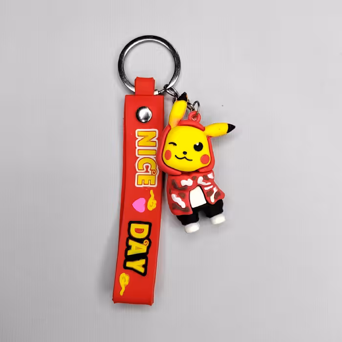 سر کلیدی جا سویچی عروسکی سیلیکونی طرح پوکمون  همراه با بند