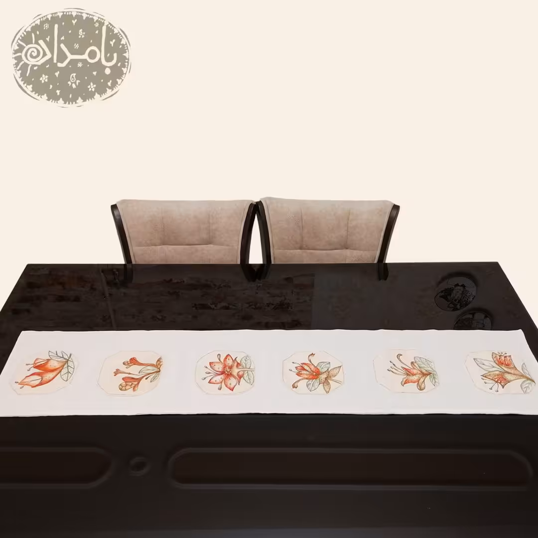 رانر رومیزی تکه دوزی 30 در 150 نقاشی شده با دست 