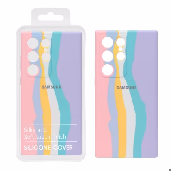 قاب گوشی سیلیکونی آبرنگی اورجینال محافظ لنزدار برای Samsung S23 Ultra کد 1180