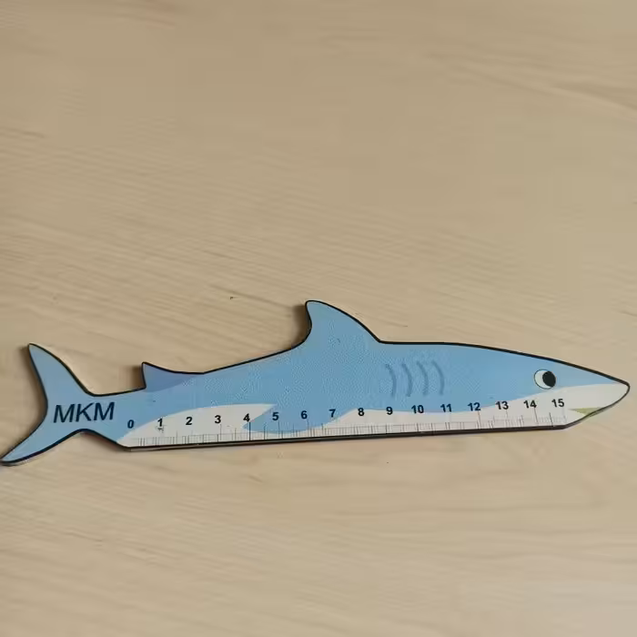 خط کش 15 سانتی چوبی - mdf - نهنگ