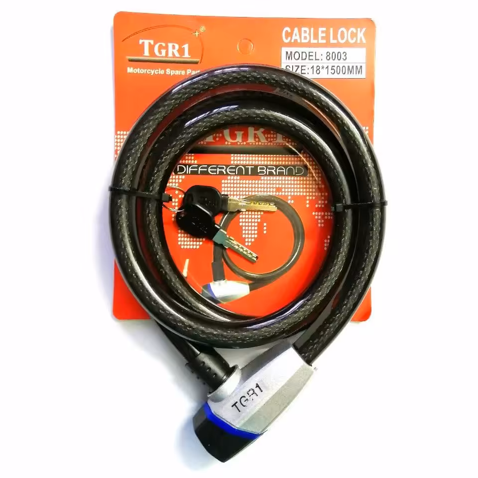 قفل  موتور  برند TGR یک و نیم متری  مغزی برنجی کلید دوعدد برنجی فوق العاده باکیفیت و عالی در سه رنگ