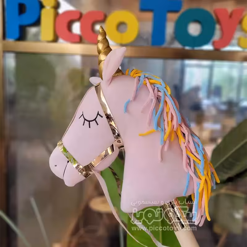 واکر کودک چوبی طرح یونیکورن رنگ صورتی کمرنگ کد P/FH005/E