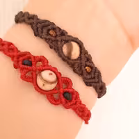 دستبند میکرومکرومه دانا بافت با خرج کار و سنگ جاسبر