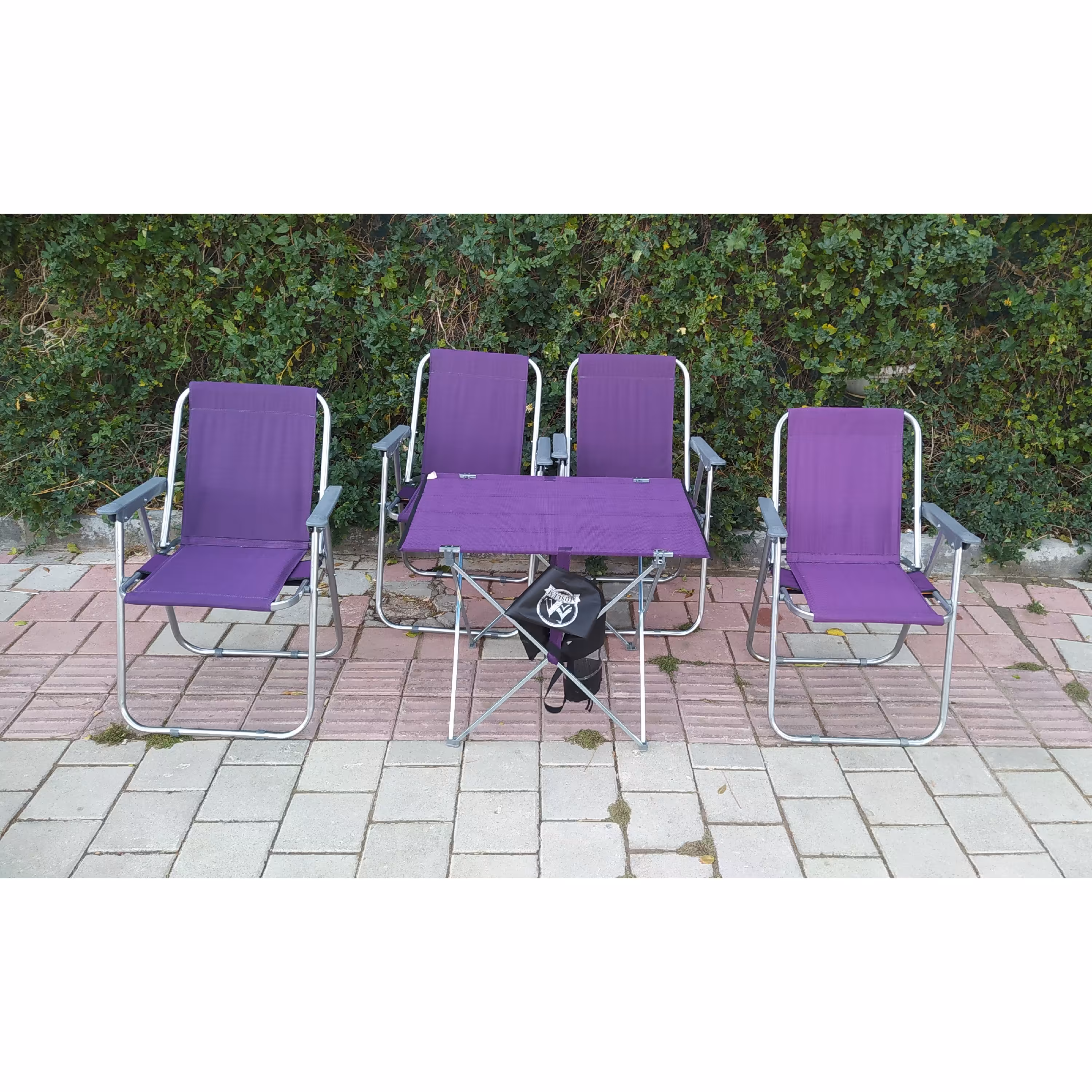  صندلی مسافرتی رنگ بنفش( ست 4 نفره)