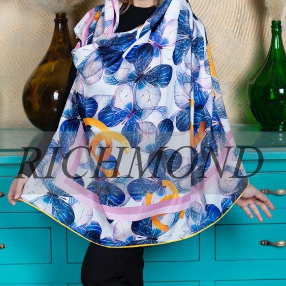 روسری نخی پروانه ای آبی