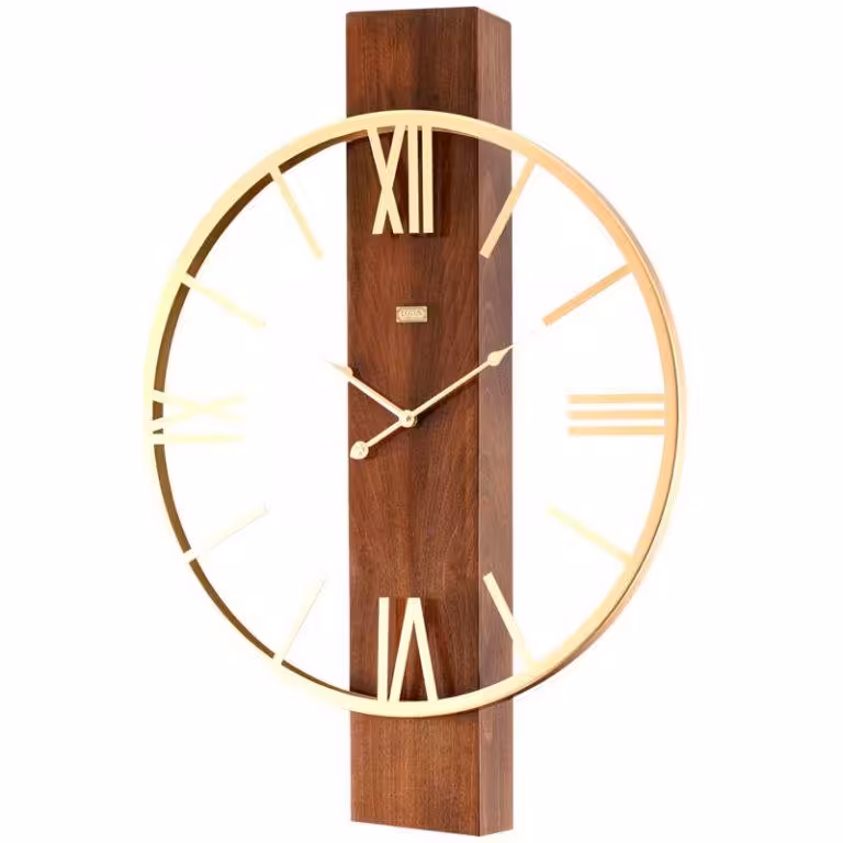 ساعت دیواری لوتوس مدل WM-20141 چوب و فلز