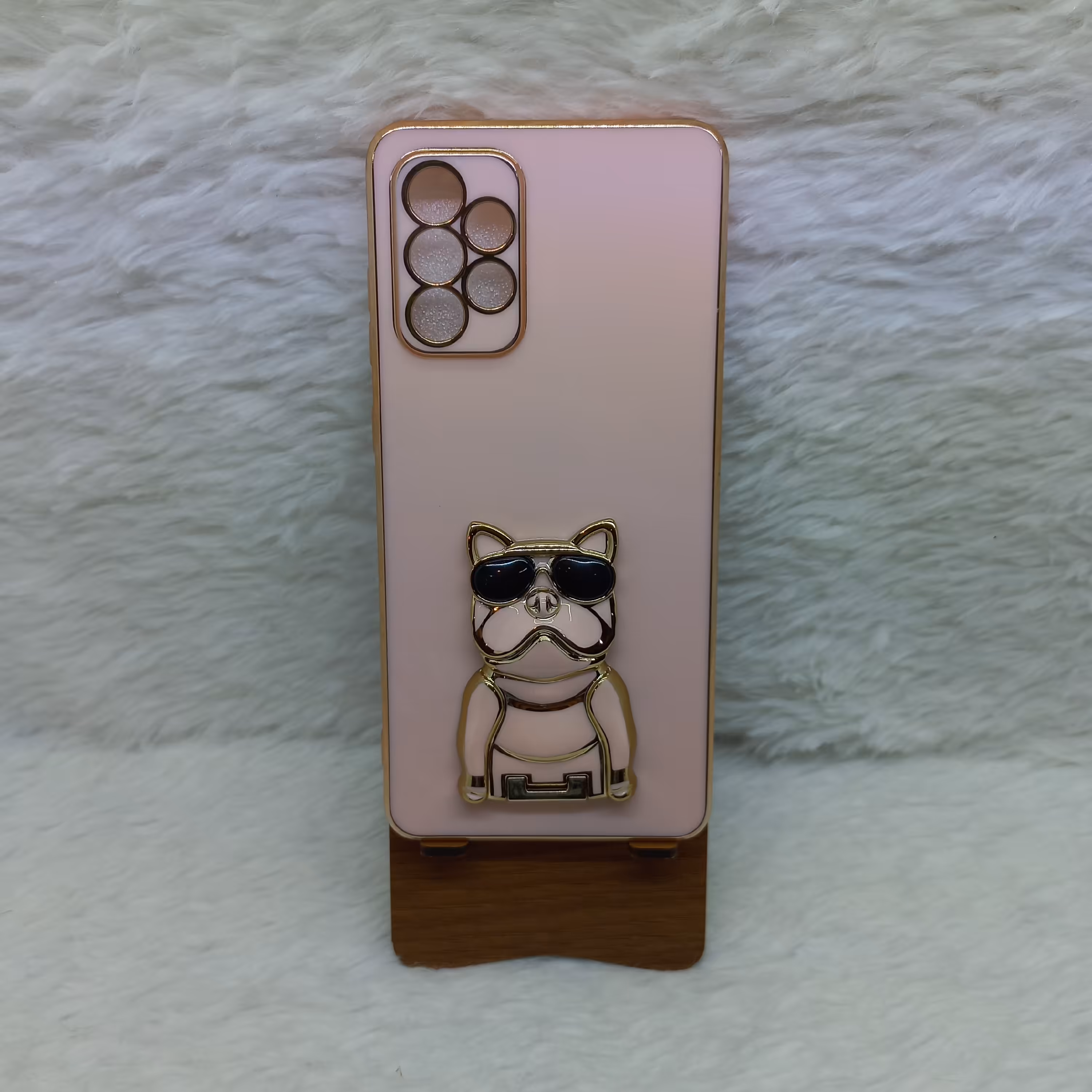 گارد (قاب) گوشی A72 مدل مای کیس استندشو داگی رنگ گلبهی مناسب گوشی Samsung A72