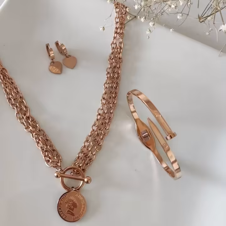 ست اکسسوری رزگلد😍