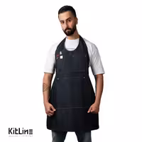 پیشبند جین تیره سه جیب