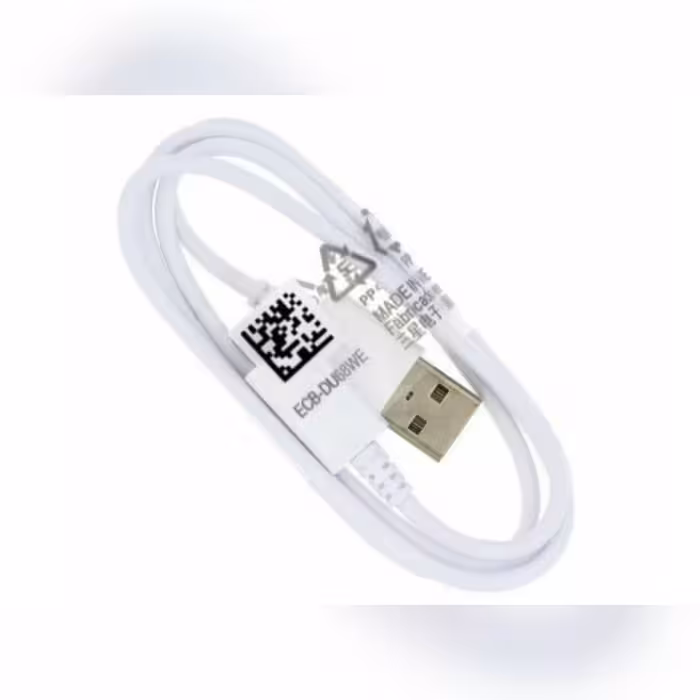 کابل شارژر سامسونگ کپی، طول کابل 0/8 متر، رنگ: سفید