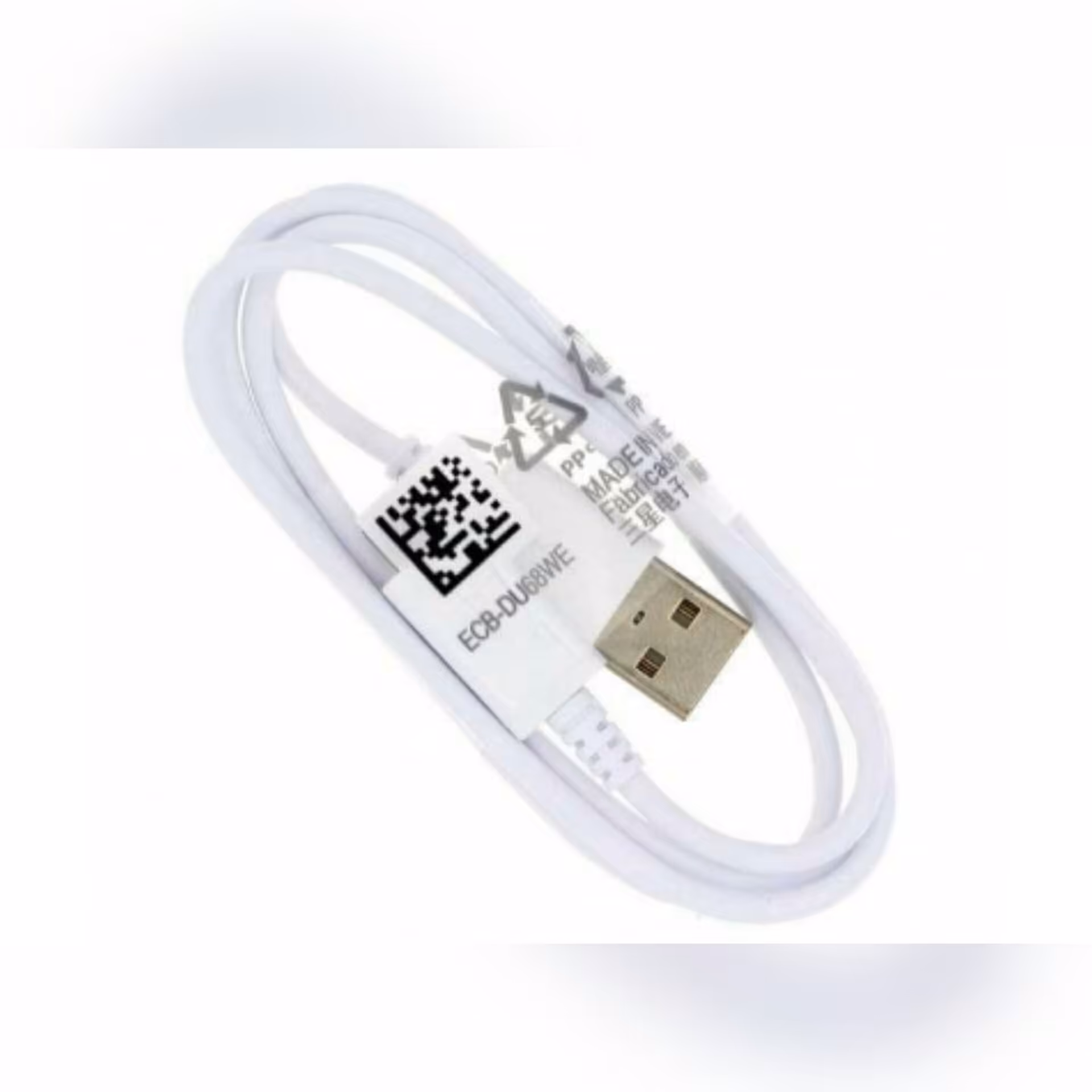 کابل شارژر سامسونگ کپی، طول کابل 0/8 متر، رنگ: سفید