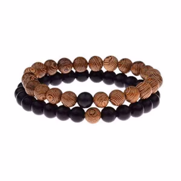 دستبند چوبی و مرواریدی 