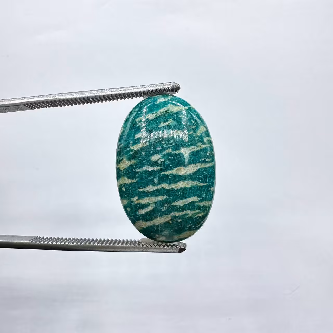 نگین آمازونیت طبیعی برزیلی سفید و آبی 230572