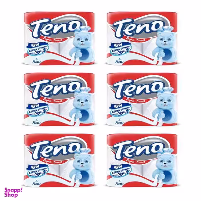 دستمال حوله ای تنو کد 02 شش بسته 4 عددی