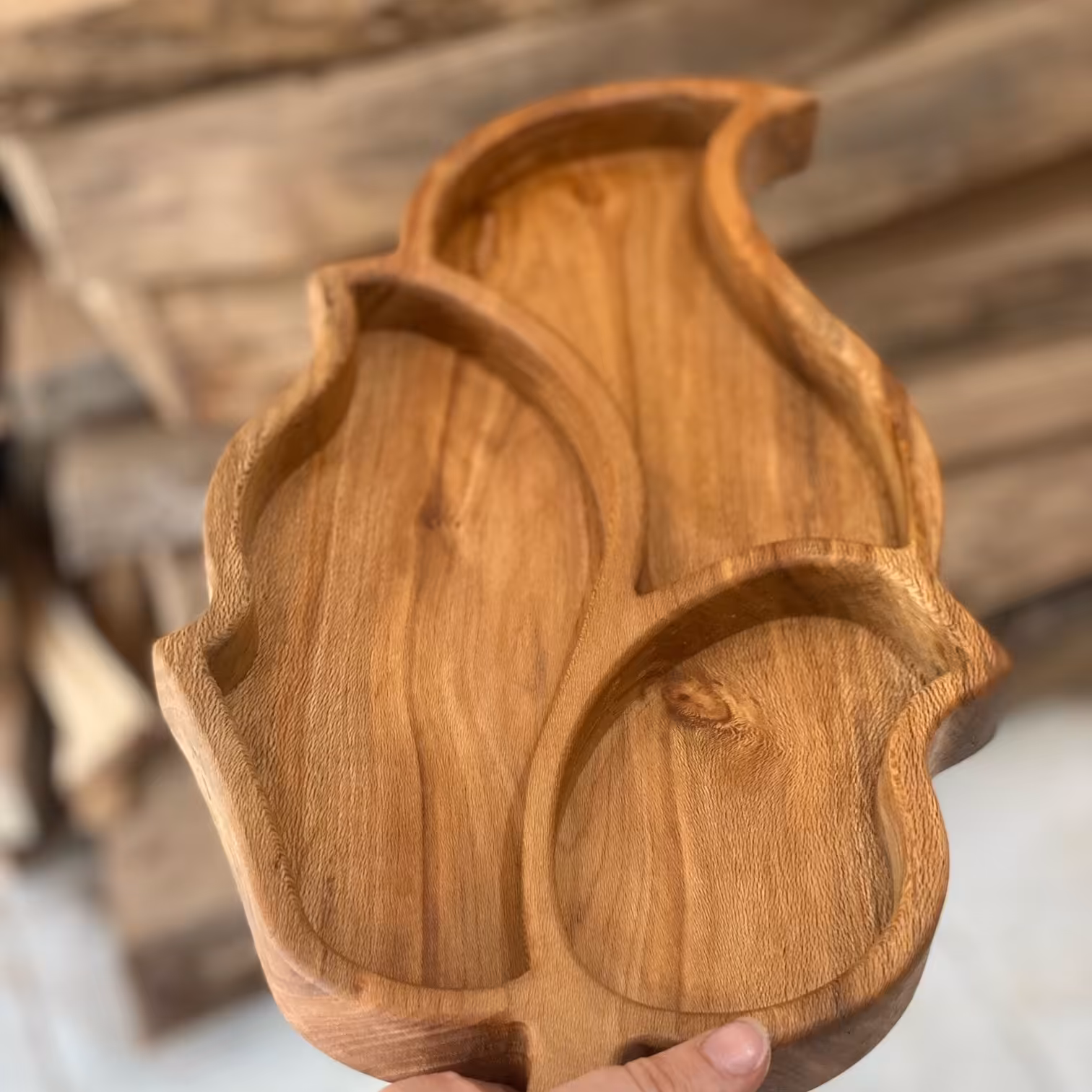 اردوخوری چوبی و ظرف مزه ی چوبی جدید  چندقسمتی