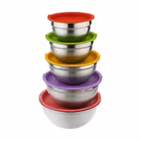 ست لگن درب رنگی مدل دسینی مجموعه 5 عددی