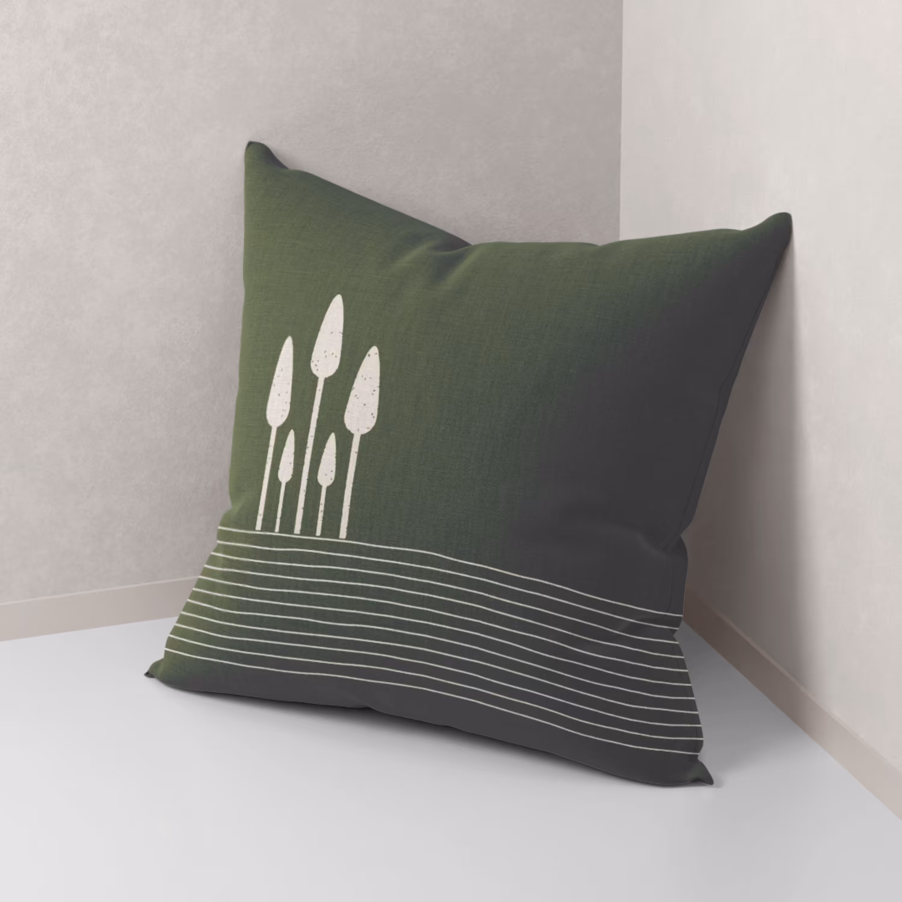 کوسن مخمل طرح سرو روان 45 در 45 سانت