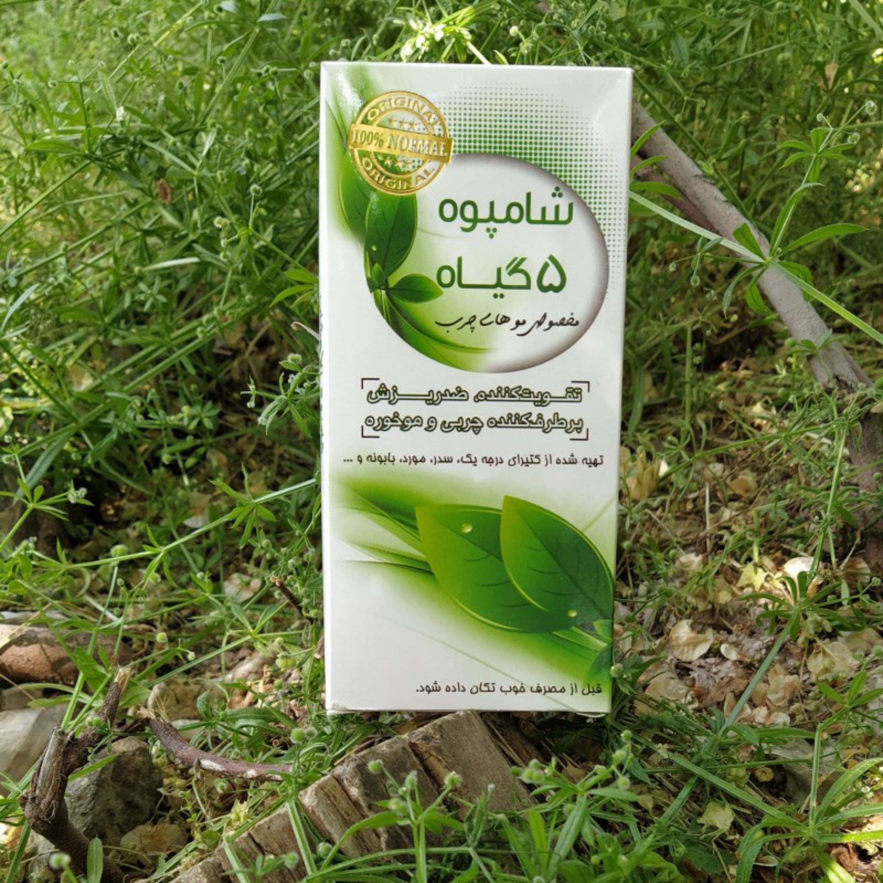 شامپو پنج گیاه (5 گیاه) کاملا گیاهی برای موهای چرب