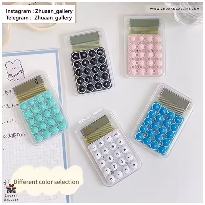 ماشین حساب Clear Pastel شفاف پاستلی