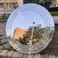 آینه دیواری گرد آینه کاری شده