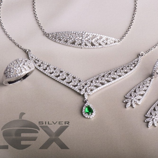 سرویس میکرو زنجیری جواهری نقره 925