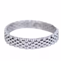 دستبند استیل نقره ای مدل رولکس کد6427