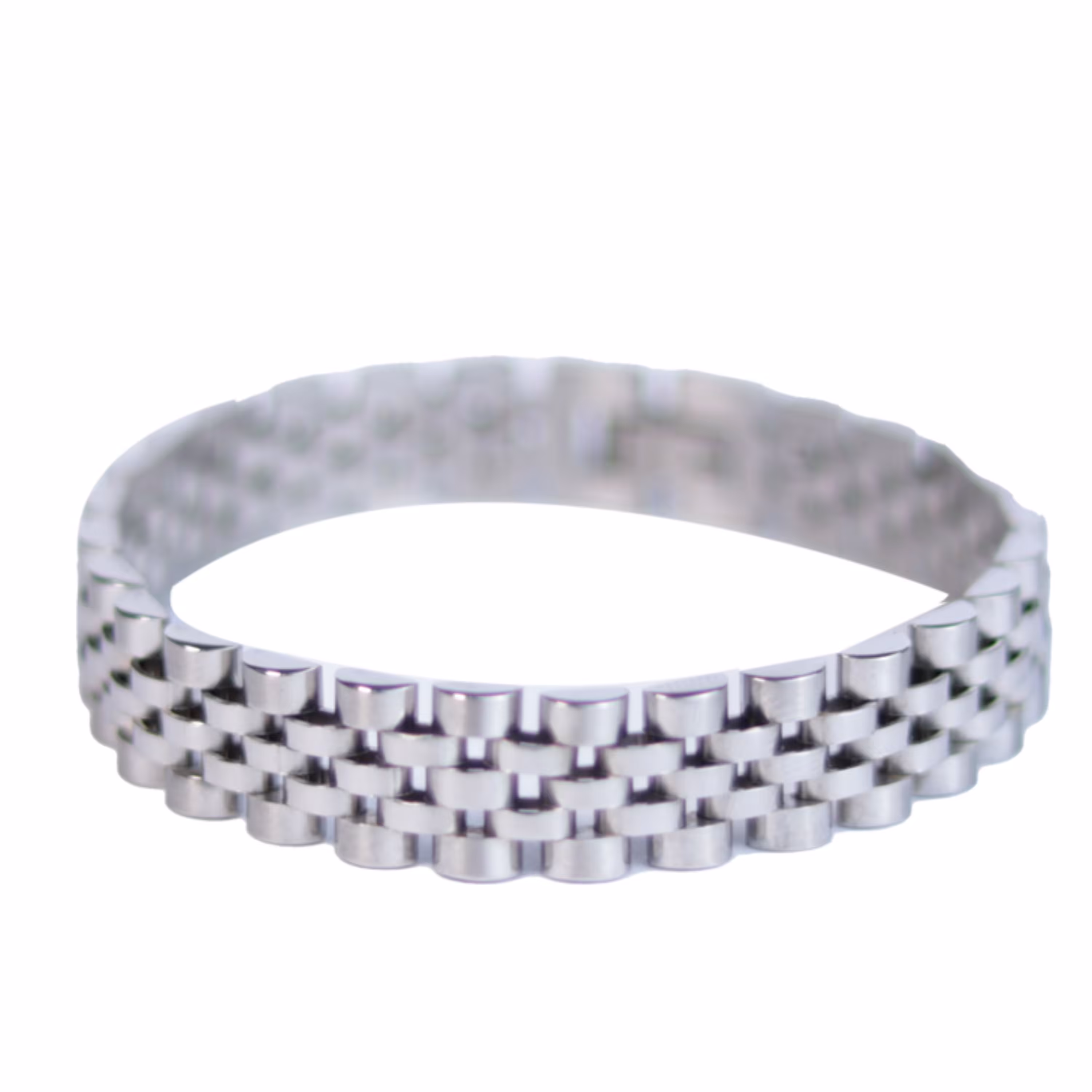 دستبند استیل نقره ای مدل رولکس کد6427